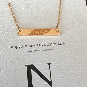 Happy Gold Bar necklace by Jook & Nona